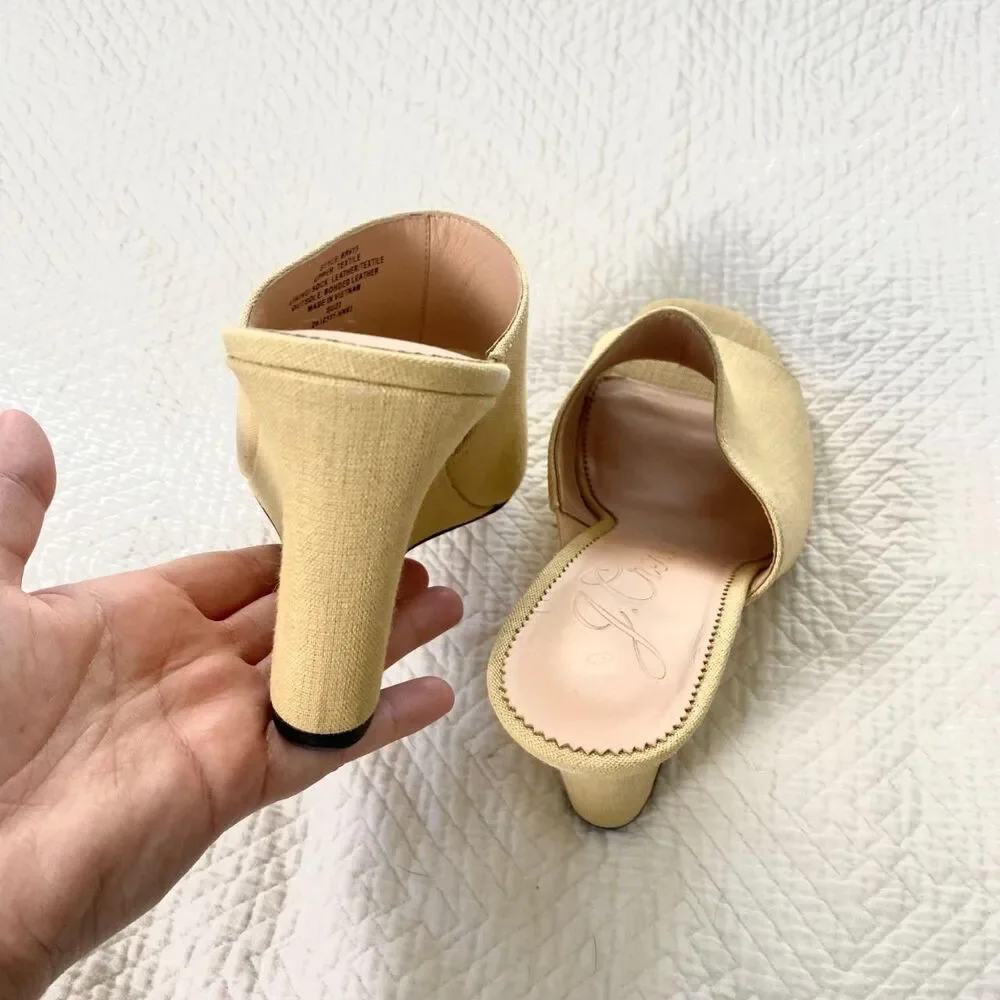J.Crew Bianca Tan Cream Woven High Wedge Sandals US 10.5